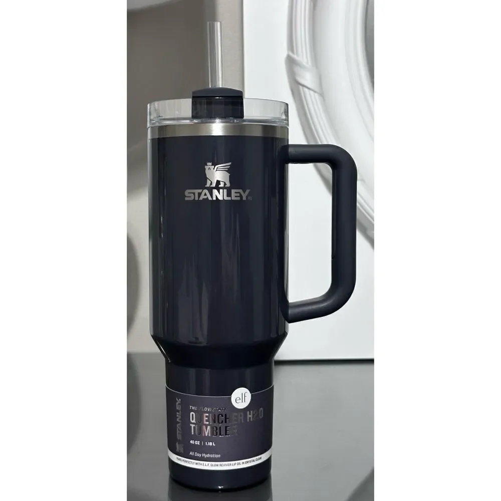 Stanley X e.l.f. Quencher H2.0 FlowState 40oz Tumbler, CRYSTAL CLEAR NIGHT - Picture 1 of 4